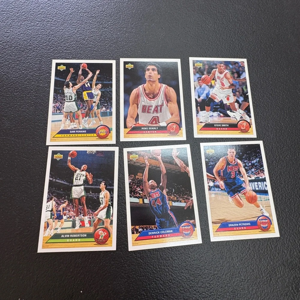 1992 Upper Deck Basketball Card Lot 6 Steve Smith Drazen Petrovic Sam Perkins